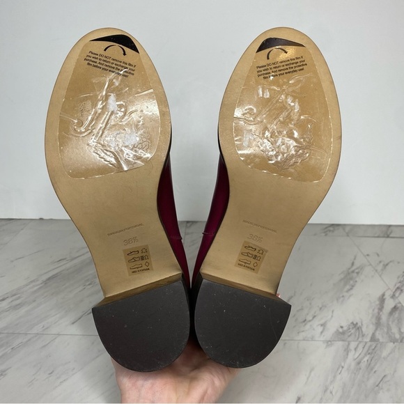 Free People Tabby Mulberry Leather Heeled Ankle Boot 38 1/2 - Picture 14 of 15